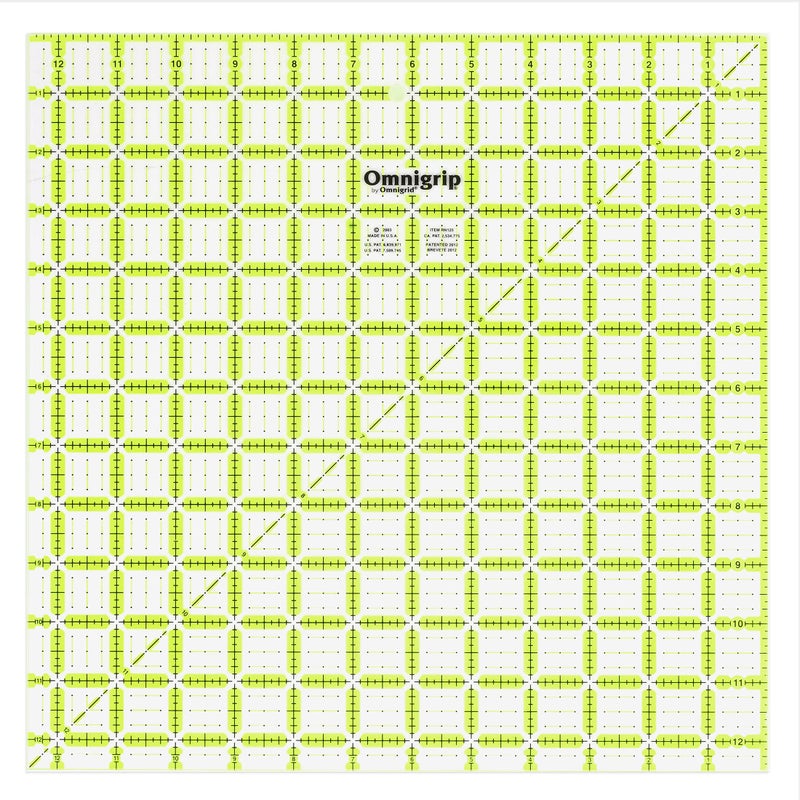Omnigrid Omnigrip 12-1/2" x 12-1/2" Non-Slip Square Quilting Ruler by Omnigrid - Image 1